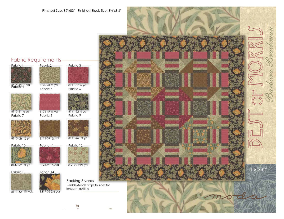 Moda Best of Morris Quilt Pattern by Barbara Brackman (Digital PDF Pattern)